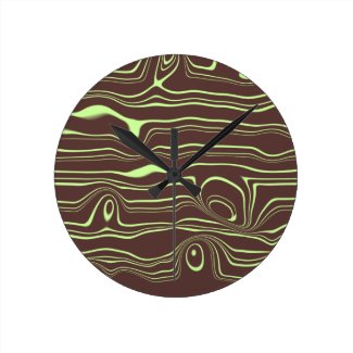 Funky Abstract Woodgrain Clock