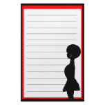 Funky Afro Woman Silhouette Modern Stationery