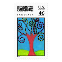 Funky and Happy Tree postage