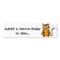 Funky Angry Tiger Cat Cartoon Bumper Stickers