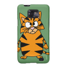 Funky Angry Tiger Cat Cartoon Galaxy SII Covers