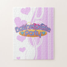 funky bachelorette wedding bridal shower party jigsaw puzzle