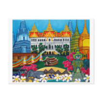 Funky Bangkok, Thailand Post Card postcards by LisaLorenzPaintings Funky Bangkok, Thailand Post Card postcards