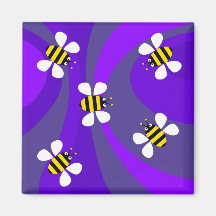 Funky Bees Fridge Magnet