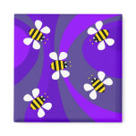 Funky Bees Fridge Magnet