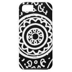 Funky Black and White Mandala Pattern Line Art iPhone 5 Covers