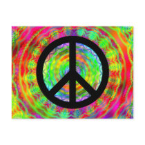 Funky Black Peace Sign Post Cards