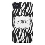 Funky Black/White Zebra Monogram casemate cases
