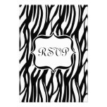 Funky Black/White Zebra Monogram Custom Invites