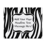 Funky Black/White Zebra Monogram Flyer Design