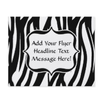 Funky Black/White Zebra Monogram Flyer Design