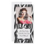 Funky Black/White Zebra Monogram Photo Greeting Card