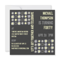 Funky Blocks Adult Birthday Party Invitation