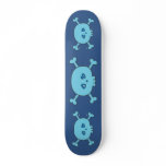 Funky Blue Cartoon Skulls Skateboard Deck