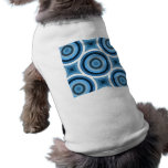 Funky Blue Circles Pattern Dog T Shirt