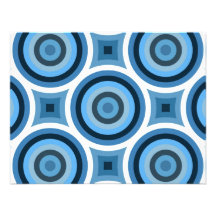 Funky Blue Circles Pattern Personalized Invitation