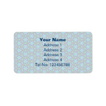 Funky Blue flower pattern Address labels (M)