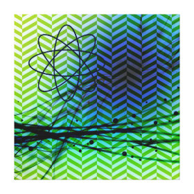Funky Blue Green Pattern Gallery Wrap Canvas