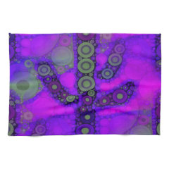 Funky Blue Purple Saguaro Cactus Mosaic Towel