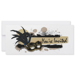 Funky Bold Grunge Masquerade Party Invitation invitation