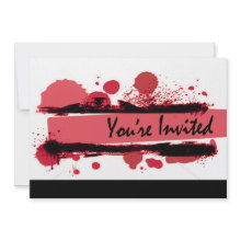 Funky Bold Grunge Splatter Birthday Party (mauve) invitation