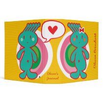 Funky Boy Loves Girl Valentine Cute Cartoon Binder by fat_fa_tin Funky Boy Loves Girl Valentine Cute Cartoon Binder