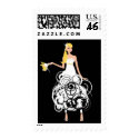 Funky Bride postage stamps