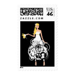 Funky Bride postage stamps