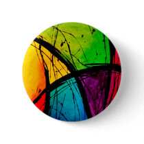 Funky Bright Abstract Art Painting Pin