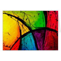 Funky Bright Abstract Art Painting Card