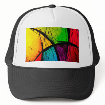 Funky Bright Abstract Art Painting hats