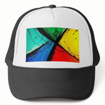 Funky Bright Abstract Art Painting hats