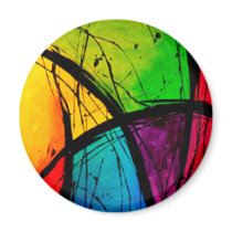 Funky Bright Abstract Art Painting Magnet