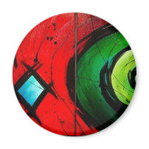 Funky Bright  Abstract Art Painting Magnet