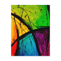 Funky Bright Abstract Art Painting Postcards