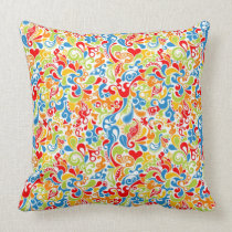 funky bright abstract swirly swirls  pattern pillows