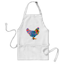 Funky Bright Chicken Apron
