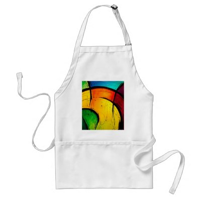 Funky Bright Colors Abstract Art Apron by GroovyFinds