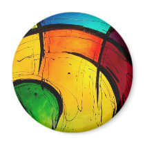 Funky Bright Colors Abstract Art Refrigerator Magnets