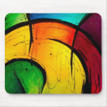 Funky Bright Colors Abstract Art mousepads