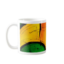 Funky Bright Colors Abstract Art Coffee Mugs