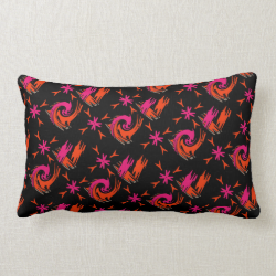 Funky Bright Pink Orange Mix Pattern Throw Pillow