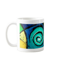 Funky Bright Swirls Abstract Art Painting Mugs