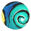 Funky Bright Swirls Abstract Art Painting stickers by GroovyFinds Funky Bright Swirls Abstract Art Painting stickers