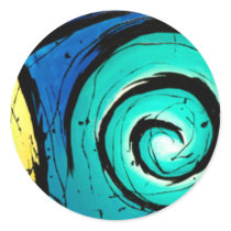 Funky Bright Swirls Abstract Art Painting stickers by GroovyFinds Funky Bright Swirls Abstract Art Painting stickers