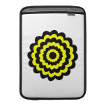 Funky bright yellow and black flower. MacBook sleeve