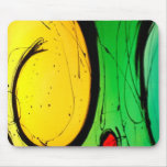Funky Bright  Yellow & Green Abstract Art Mouse Pads