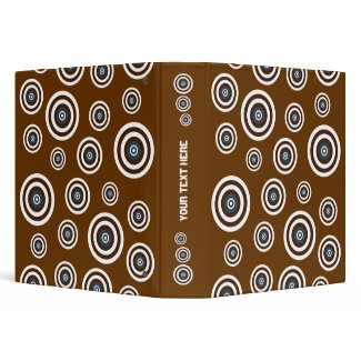Funky brown retro circles binder binder