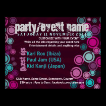 Funky Bubbles Party Event Poster posters