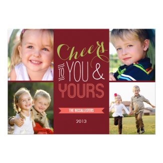 Funky Cheers Holiday Photo Cards
